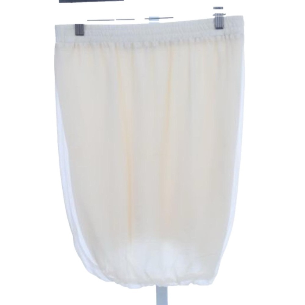 Ramy Brook Size 2 100% Silk Elastic Waist/Hem Eggshell Cream